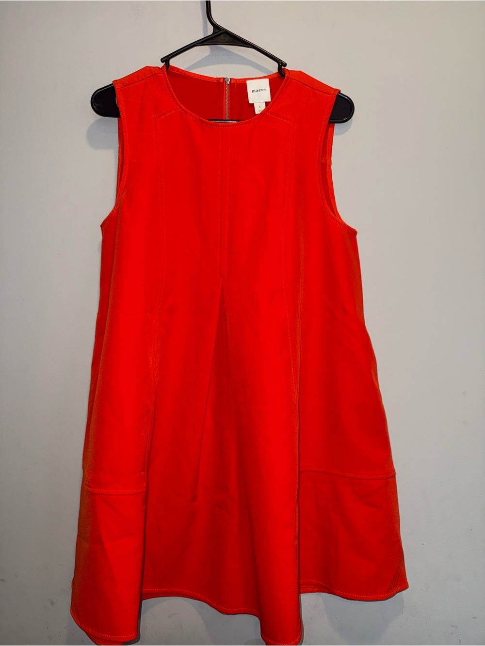 Maeve Bold Red Orange Sleeveless A-Line Mini Dress